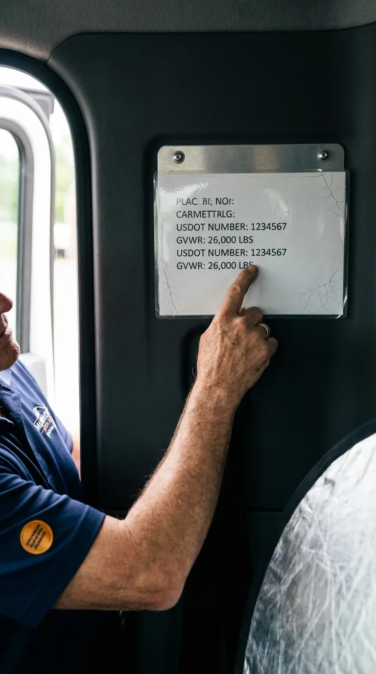 USDOT licensing placard verification in Hubbard Lake
